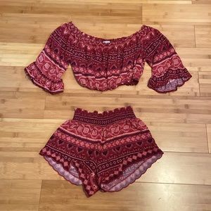 Crop top and shorts set